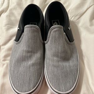 Vans- men’s size 10.5. Gray with black leather